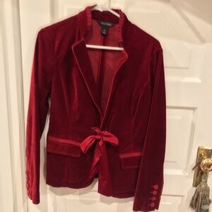 White House Black Market Red Velvet Blazer